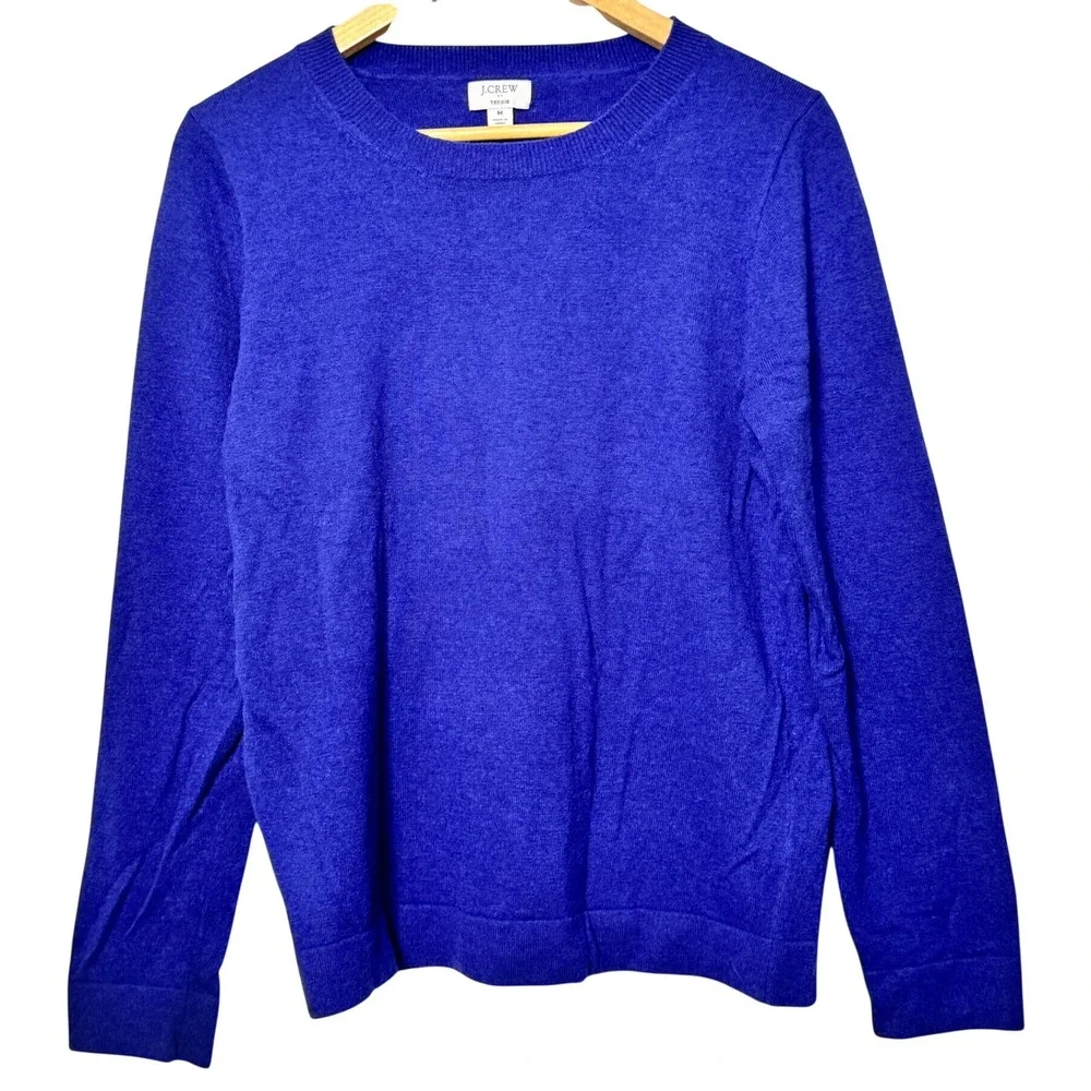 J.Crew Teddie Royal Blue Cotton Wool Blend Crewneck Sweater Mens Medium 452